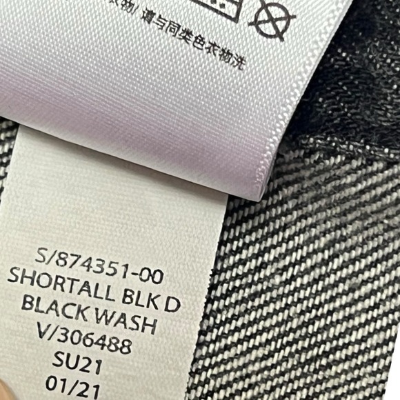 GAP Denim Shortalls XL 12 Black Wash Distressed Fringe Casual Trendy Boho NEW - Picture 9 of 10